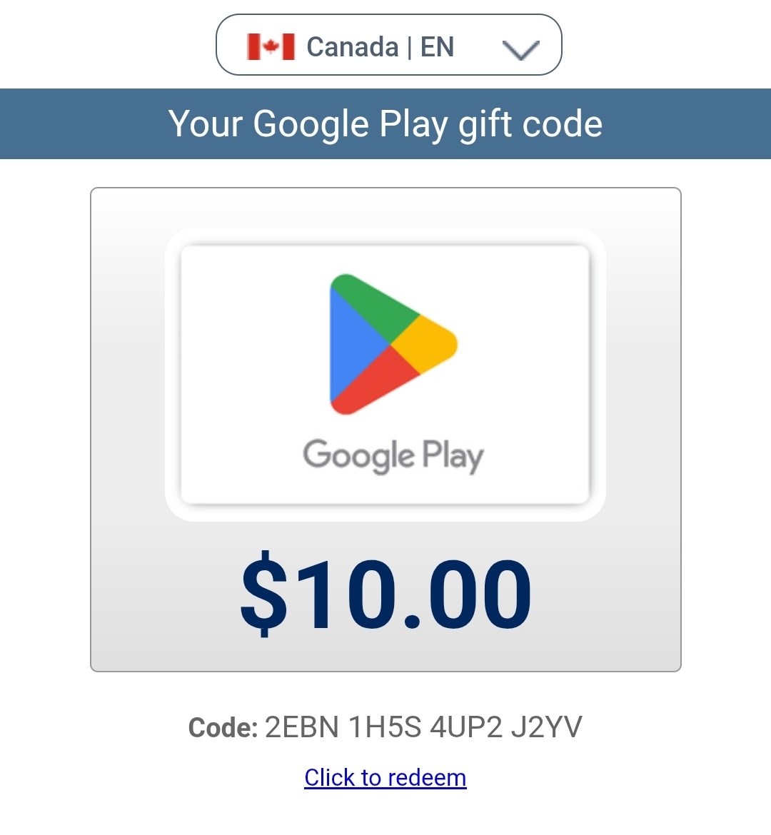 gm ☀
FCFS Google play CA voucher $10