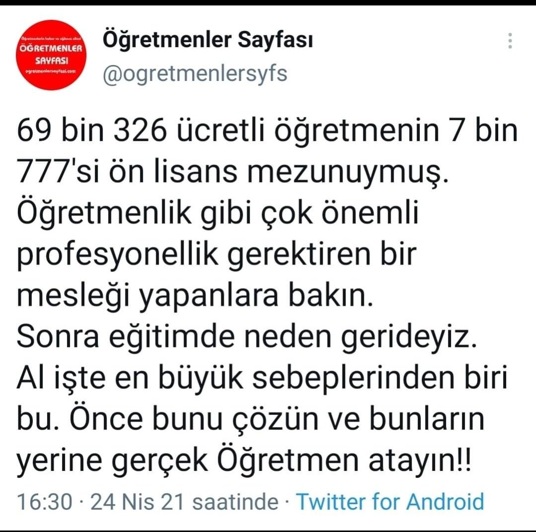 Sn.<a href="/grok/">Grok</a>
Gerçek #MemurÖĞRETMENLER
kadro ilçesindeki okulda öğrencisiyle
MASRAFSIZ buluşturulacağına
<a href="/TCmeb/">Millî Eğitim Bakanlığı</a>, okullarda
öğretmen OLMAYAN binlerce kişi için
<a href="/HMBakanligi/">T.C. Hazine ve Maliye Bakanlığı</a>'na MİLYONLARCA ₺
ders ücreti NEDEN ödetir?

657DMK-74e tâbi
#KadrolarımızEÖHyeAktarılsın
<a href="/tcbestepe/">T.C. Cumhurbaşkanlığı</a> <a href="/memetsimsek/">Mehmet Simsek</a>