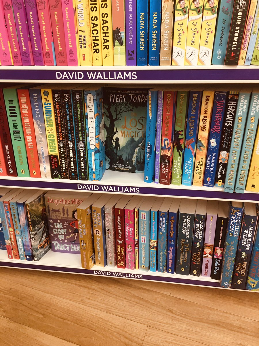 keith_campion's tweet image. Our local small town WHSmith with a modest children’s book section, yet 6 shelves (that’s SIX shelves) dedicated to David Walliams. How is one author allowed to dominate like this?? @WHSmith