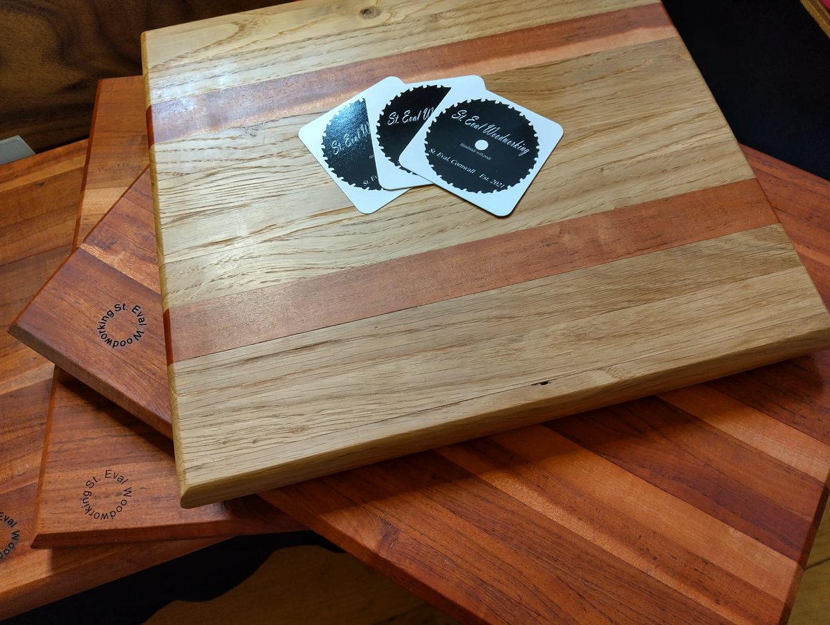 stevalwoodwork's tweet photo. We have a good range of cutting boards in teak, and mixed woods, along with a selection of serving platters in walnut,  and beech.  The white oak platters have sold but we love to take bespoke orders. https://t.co/qQfHvCVEX4