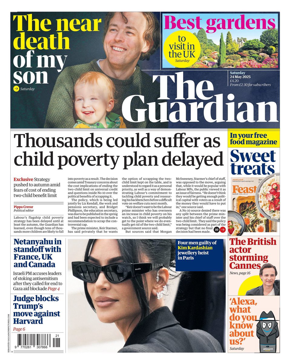 Pippa Crerar (@pippacrerar) on Twitter photo Saturday’s <a href="/guardian/">The Guardian</a> front page: Thousands could suffer as child poverty plan delayed theguardian.com/society/2025/m… Saturday’s <a href="/guardian/">The Guardian</a> front page: Thousands could suffer as child poverty plan delayed theguardian.com/society/2025/m…