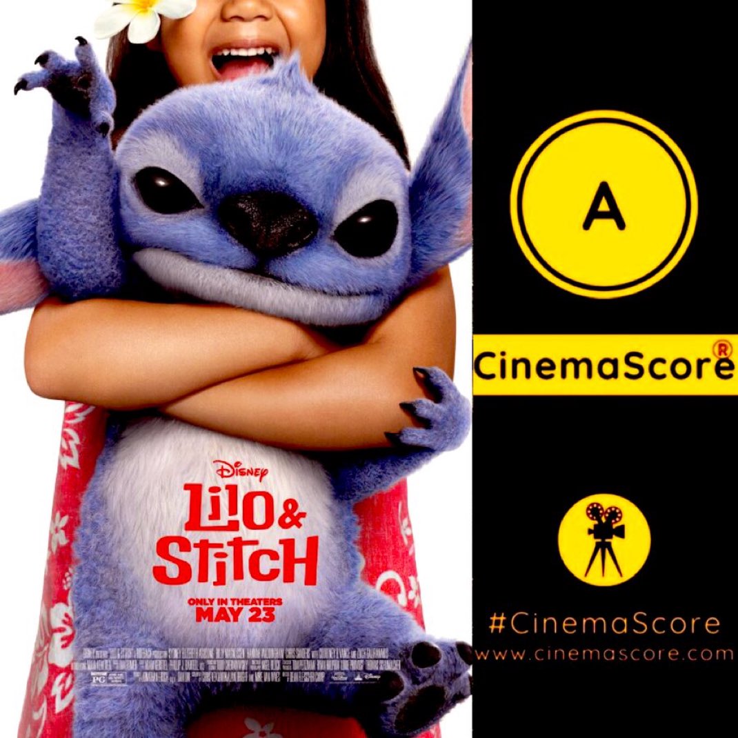 #LiloAndStitch earns an A CinemaScore 

Read our review: geekvibesnation.com/lilo-stitch-20…