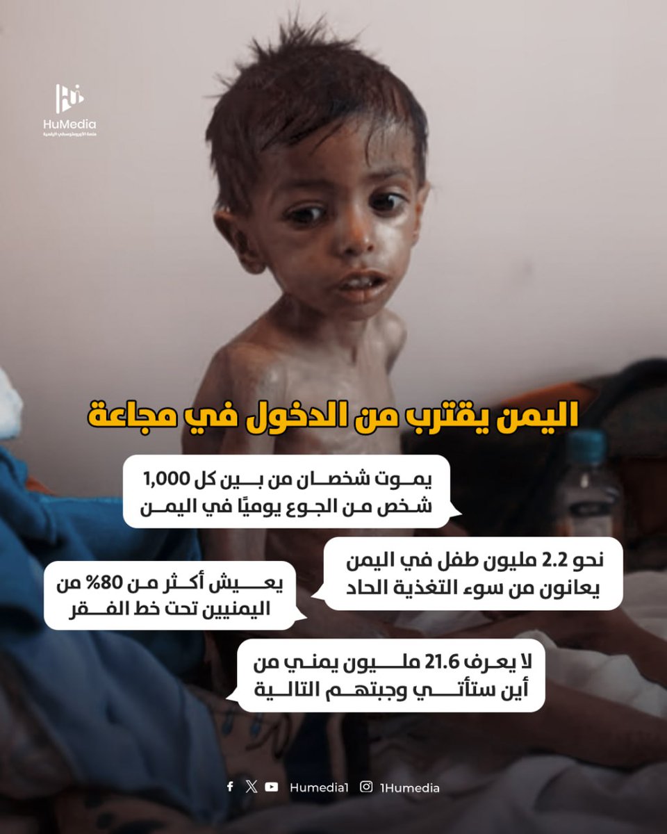 اليمنيون يقتربون من الدخول في مجاعة..تجدون هنا أهم المعلومات حول الفقر والجوع في #اليمن 👇