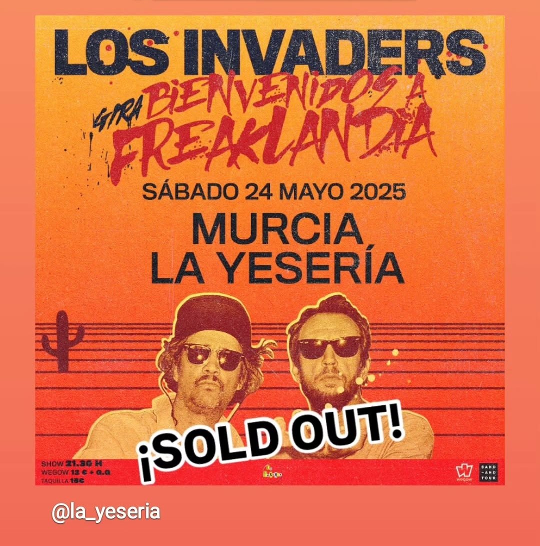 Por causa de fuerza mayor, no puedo ir hoy al conciertazo de <a href="/LosInvadersband/">Los Invaders</a> en <a href="/layeseria/">layeseria</a> de #murcia

SOLD OUT

Si alguien quiere una entrada q coste...que me lo diga.