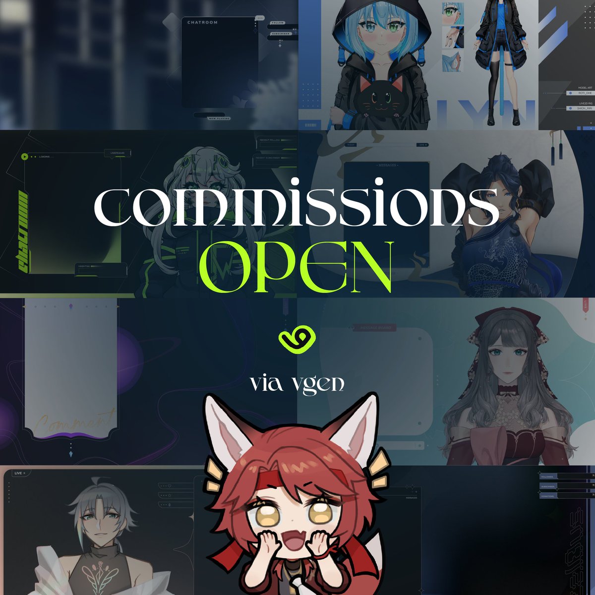 commissions open ✨

I forgot to add it below but I'm also trying out logo/type requests too for anyone interested~

prices &amp; info ▹ vgen.co/zuuniex

♡ + ↻ are appreciated! ❤️