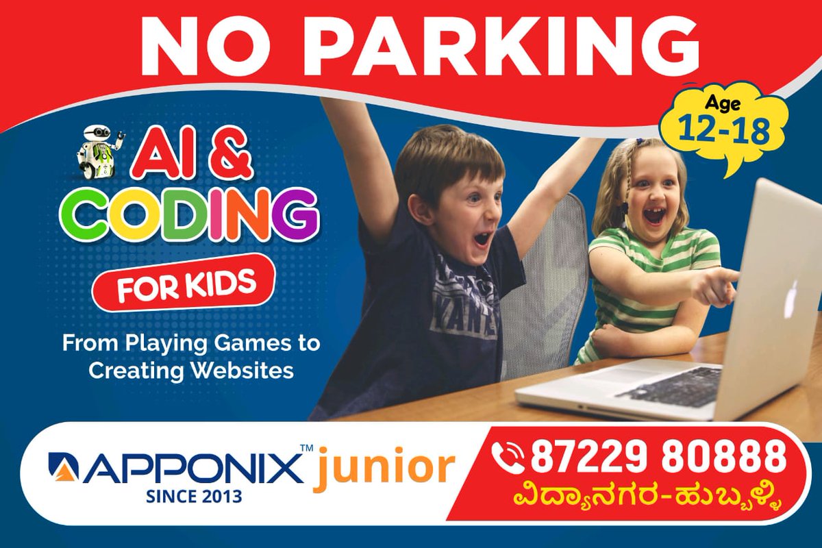 apponixjunior's tweet image. 🎮 From Playing Games to Creating Them
Unlock your child&apos;s tech skills with AI &amp;amp; Coding at Apponix Junior 💻🧠
For ages 12–18 🚀
📞 87229 80888 | 📍 Vidyanagar, Hubballi
#CodingForKids #AIForKids 👨‍💻👧‍💻 #ApponixJunior #STEMEducation #FutureCoders #FunWithCode