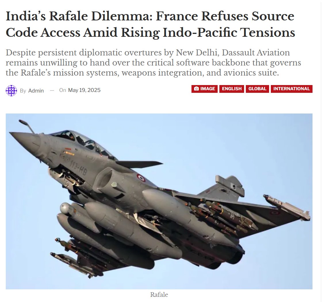 zhao_dashuai's tweet image. India spent $288 million per Rafale, and they don&apos;t even have access to the source code.🤣

These Indians also claim they can &quot;extract the software&quot; from the burnt out wreckage of a PL-15 missile.

Yet, they can&apos;t even access the core functions of their own Rafale jets.