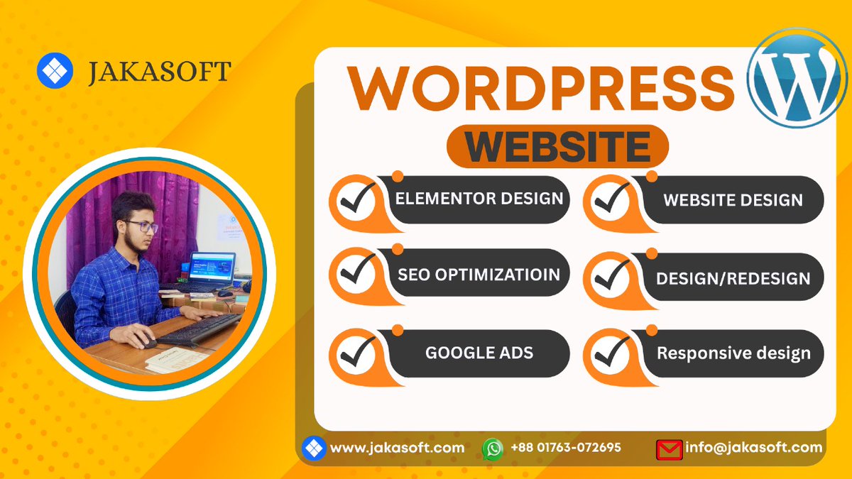 mdjakarianur's tweet image. WordPress Elementor Design – Build Visually. Convert Powerfully!
📷 Our Specialties Include:
📷 Custom Elementor Templates
Create beautiful websites that drive results!
📷 WhatsApp: +88 01763-072695
📷 Email: info@jakasoft.com
#ElementorDesign #WordPressDesign