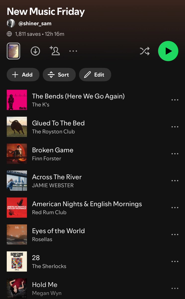 Some outstanding music released over the past two weeks! 

Missed last week’s update as I was gallivanting around at gigs so it’s a double mega playlist this week 🕺🏼 

Perfect bank holiday listening if you ask me😏🎧👇🏻

open.spotify.com/playlist/0q1QA…