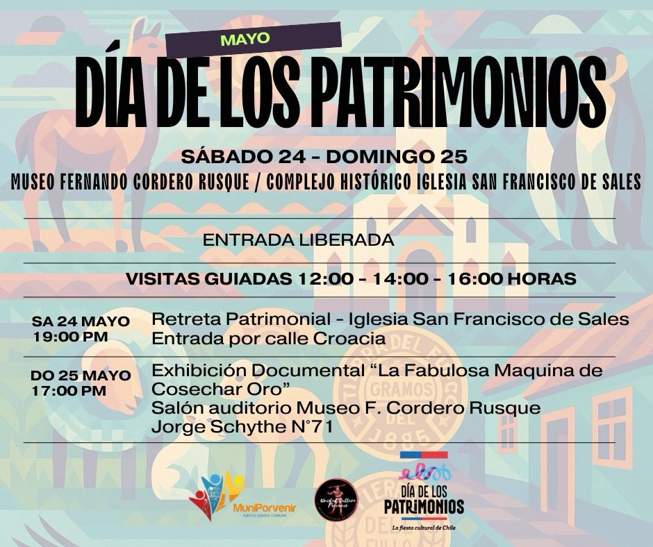 Actividades día de los patrimonios en #Porvenir #Tierradelfuego #Magallanes sábado 24 y domingo 25 de mayo.