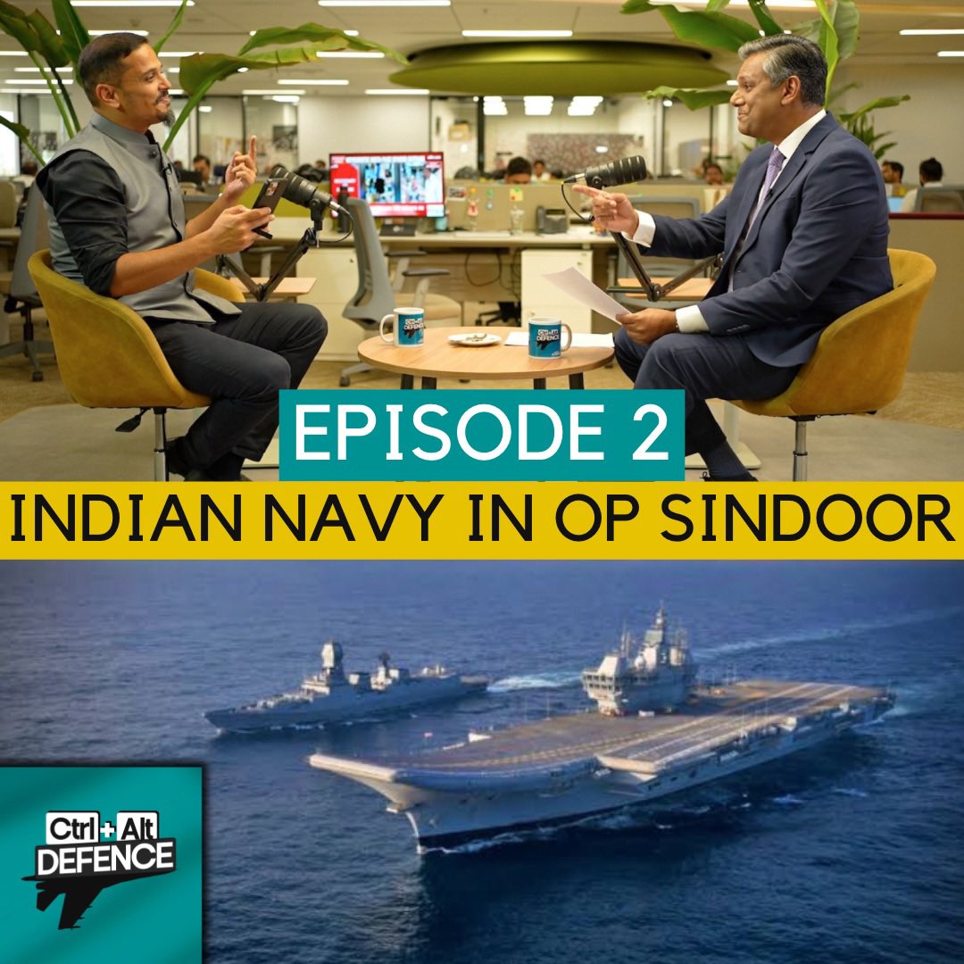ShivAroor's tweet photo. STANDBY for Episode 2 of #CtrlAltDefence, where @VishnuNDTV & I dive into the @IndianNavy’s under-appreciated role in Op Sindoor.

Episode 2 drops at 6pm. 🕕

(If you missed Ep.1 on Op Sindoor’s weapons, here:
YT: https://t.co/828CPDhAsy
Spotify: https://t.co/jw9Zlc7f8O)