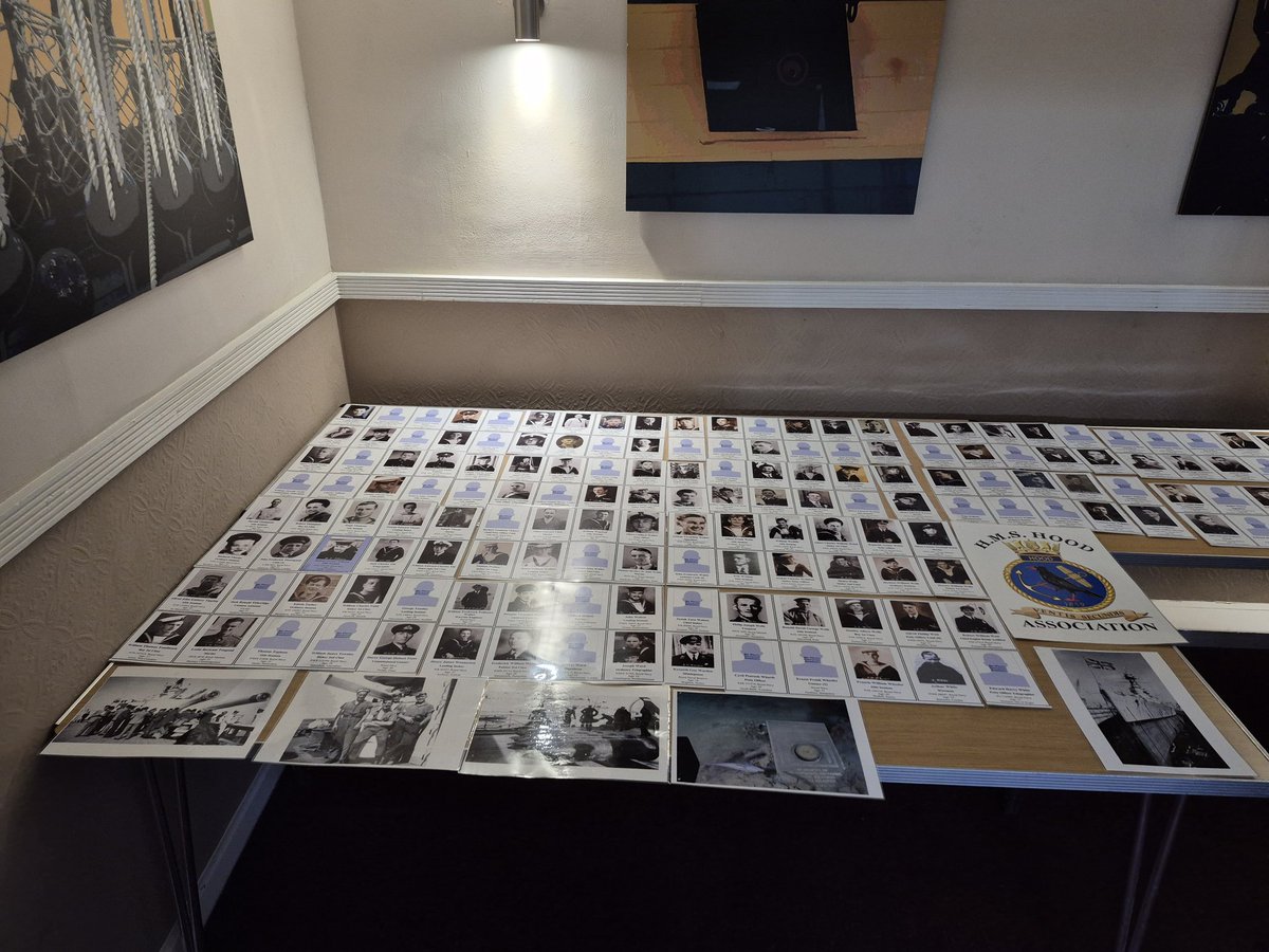 1/3 The memorial pictures are up and proud, commemorating all 1418 men who sailed in HMS Hood. All together. 
We will Remember them. 
#HMSHood #WW2 #Remembrance #RoyalNavy <a href="/RoyalMaritime/">Royal Maritime #Hotel</a>