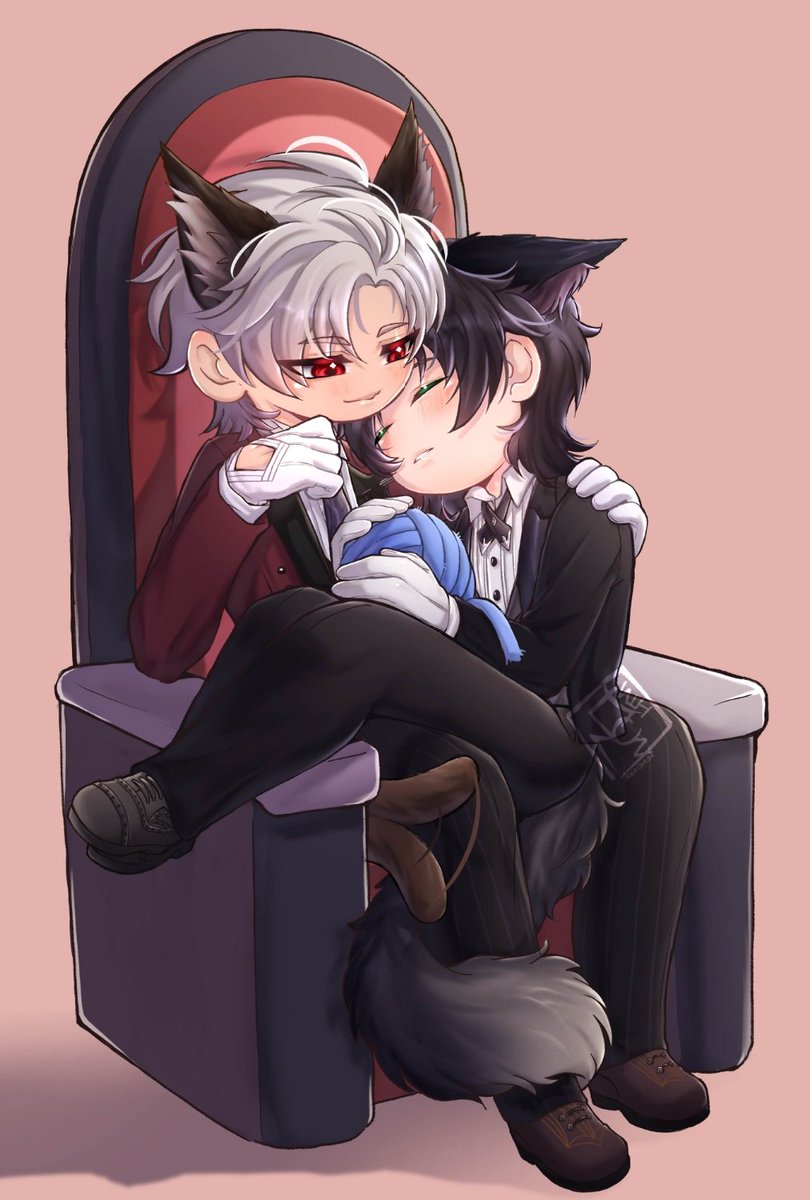 Reikokeda's tweet photo. ❄️🐱 x 🐦‍⬛🐱

Chibi cat butlers chilling together~

Made a bit of an animation, hope it doesn't look too weird 😅

#LoveandDeepspace #loveanddeepspacefanart #恋与深空  #恋と深空  #러브앤딥스페이스 #Zayne #Sylus #snowcrow https://t.co/M6ig14pIEO