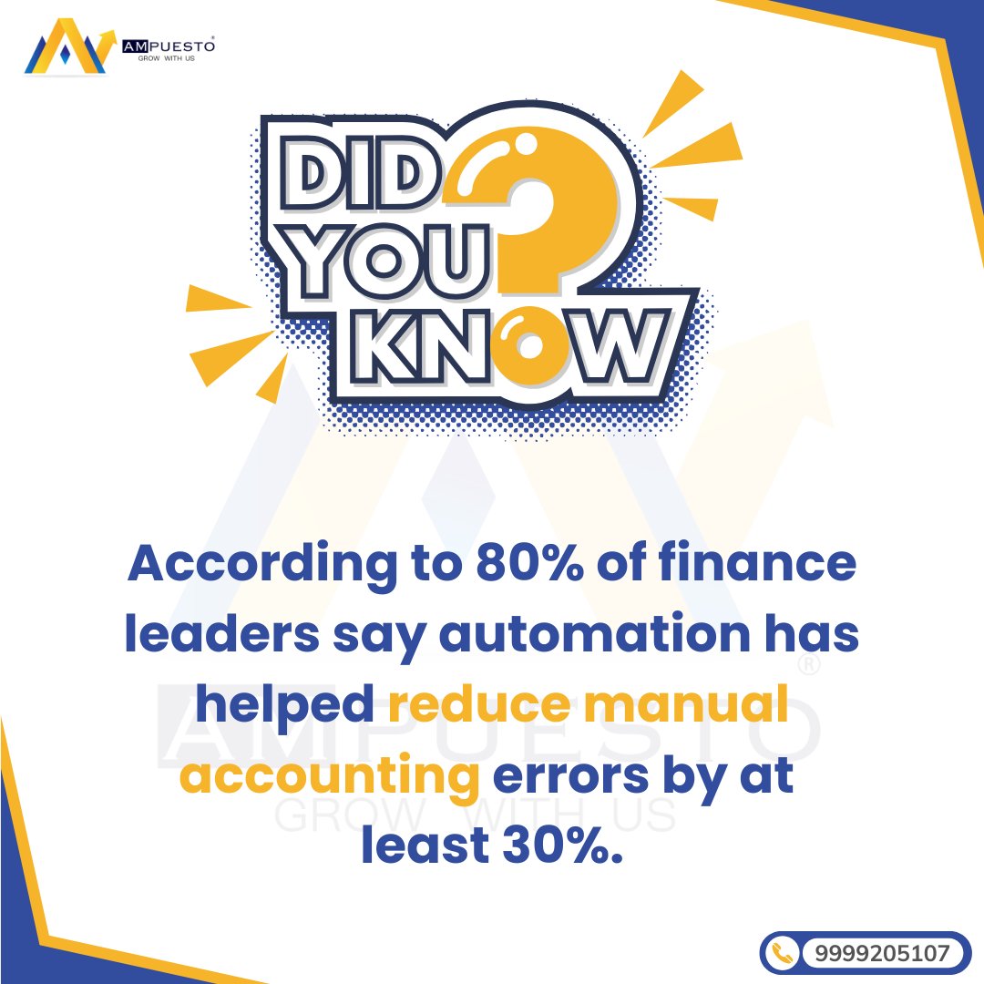 ampuesto_india's tweet image. 🧐👉🏻Did You Know? Automation Is Slashing Accounting Errors!
📞 Call us today at 9999205107
Visit our Website: ampuesto.in
#FinanceAutomation #AccountingTools #ReduceErrors #AMpuesto #TaxTech #SmartFinance #ITRFilingMadeEasy