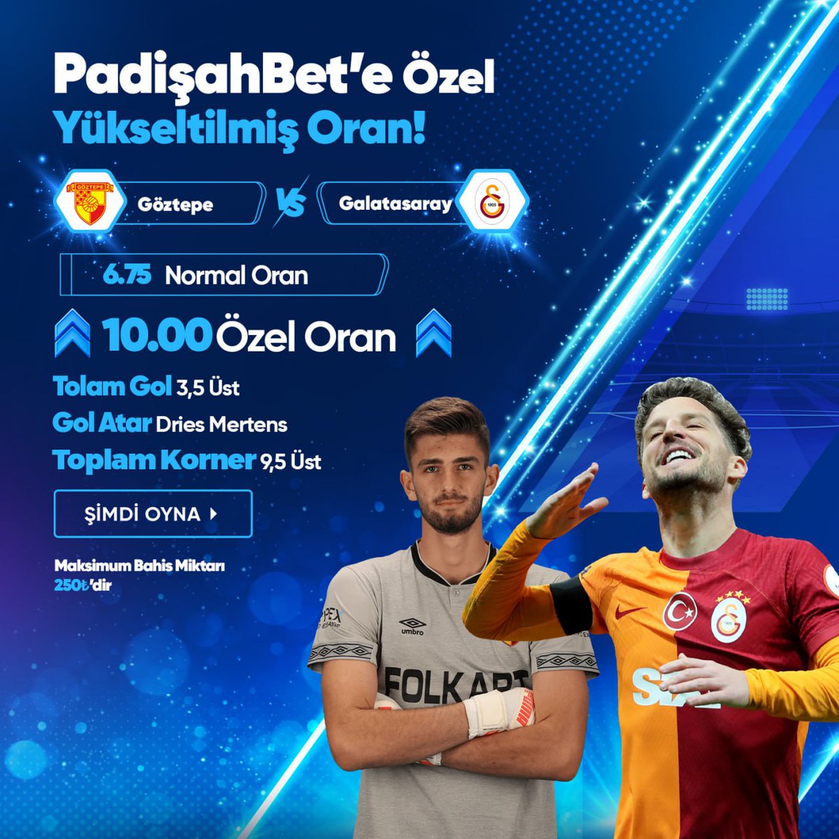 👑#Padişahbet'te Özel Oran Fırsatı!

⚽️ Göztepe 🆚 Galatasaray 
⏰ Bugün, 19:00

📈 Özel Oran: 10.00

Oranlar arttı, kazanç katlandı! 🔥

📲 Padişahbet Şansa Davet! p.t2m.io/PadisahResmiX