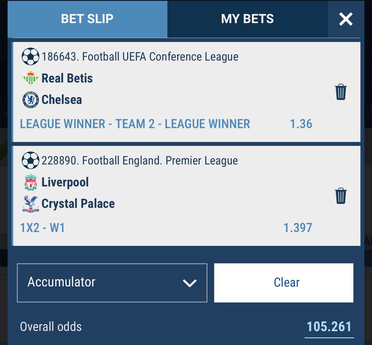 100+ Odds ⚽️⚽️⚽️⚽️⚽️

1xbet Code - EST3L

Stake Here - cropped.link/clubgh