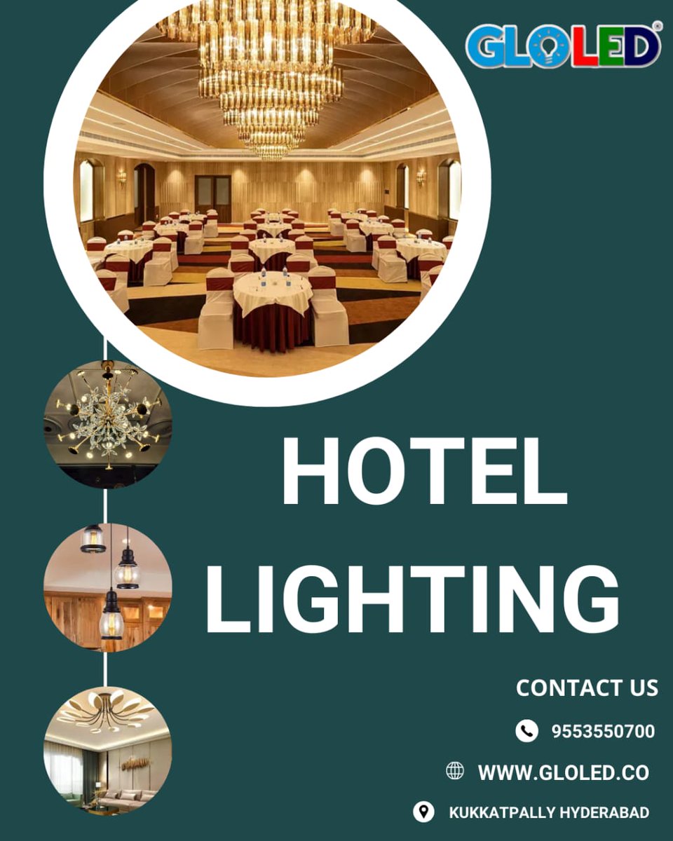 GLOLED’s elegant LED hotel lighting enhances style, saves energy, and creates perfect ambience. Contact: +91 9553550700, gloled.co. #HotelLighting #LEDInnovation