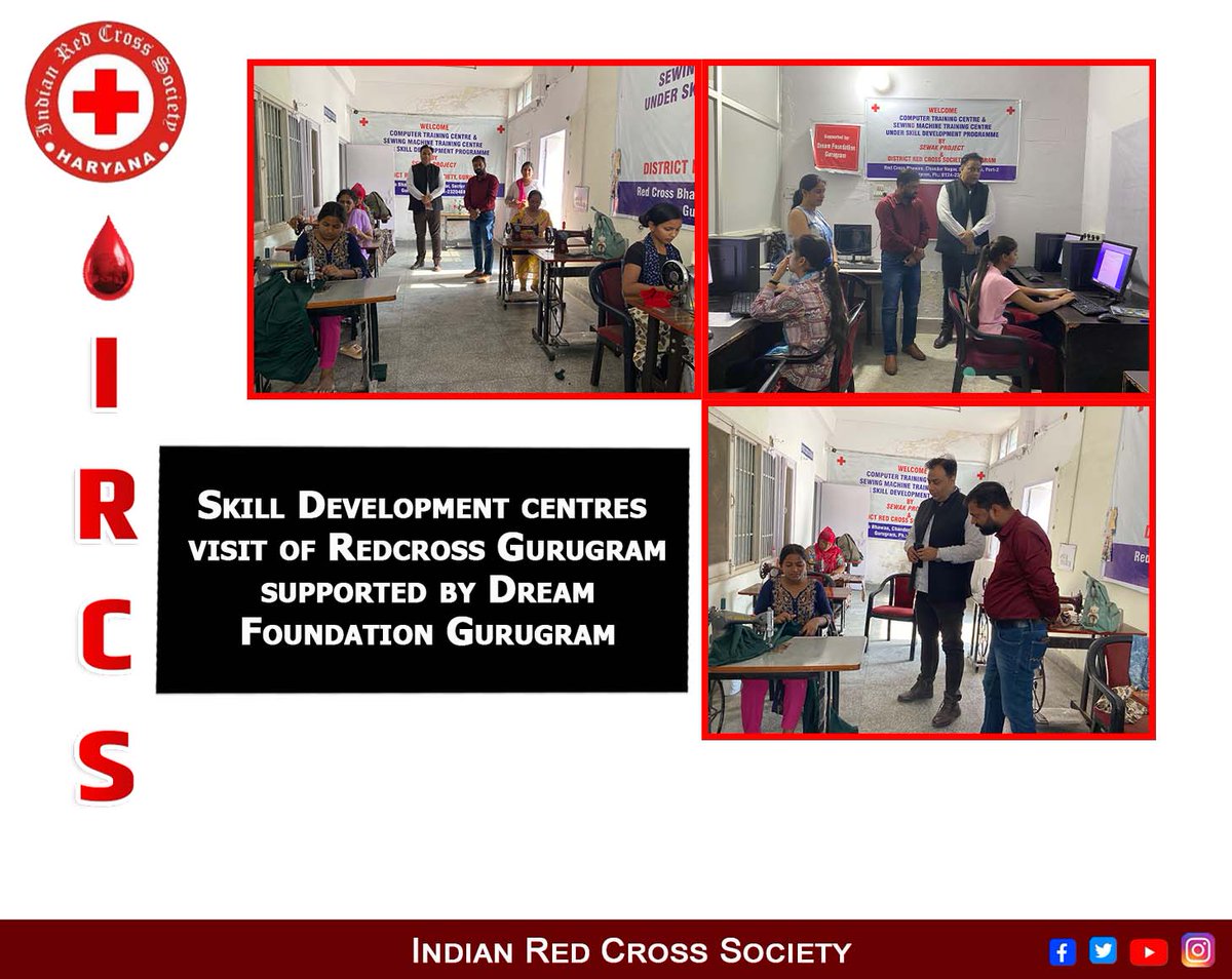 RedHaryana's tweet image. Skill Development centres visit of Red cross Gurugram supported by Dream Foundation Gurugram.
#redcross #ircsharyana #helpforhumanity #recrossindia #redcrosssociety #blooddonation #redcross #needyoursupport #ircsharyana #RedCrossYouth #redcross #redcrossyouth