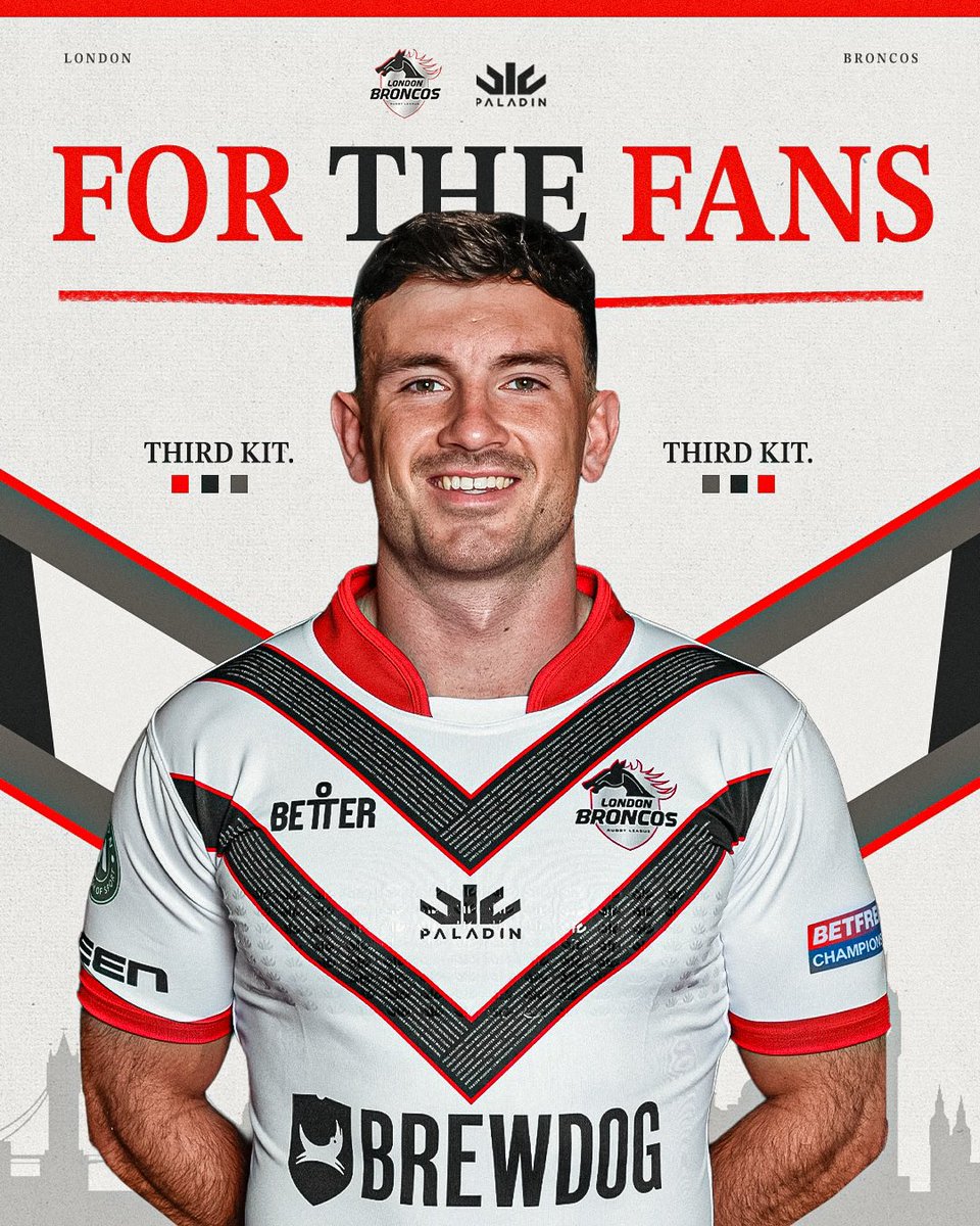 London Broncos (@londonbroncosrl) on Twitter photo β€οΈπ€ π
ππ πππ π
πππ π€β€οΈ
We are excited to reveal our third kit which will be worn at the upcoming home π game against <a href="/WidnesRL/">Widnes Vikings</a>.
As way of a βThank Youβ to each fan who bought a βBack The Broncos Membershipβ helping us when we needed it most, your name appears on the β€οΈπ€ π
ππ πππ π
πππ π€β€οΈ
We are excited to reveal our third kit which will be worn at the upcoming home π game against <a href="/WidnesRL/">Widnes Vikings</a>.
As way of a βThank Youβ to each fan who bought a βBack The Broncos Membershipβ helping us when we needed it most, your name appears on the