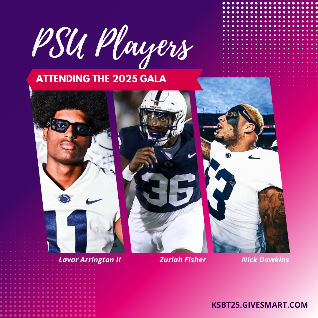 Karli Short Better Tomorrow Foundation (@ksbtfoundation) on Twitter photo 🎟️ KSBT25.Givesmart.com 🎟️
We’re honored to have Penn State Football stars <a href="/ArringtonLavar/">LaVar Arrington II</a>, <a href="/TheNickDawkins/">Nick Dawkins</a>, and <a href="/Zfish84/">Zuriah Fisher🦍</a> attending this year’s Karli Short Better Tomorrow Gala!
Get your tickets NOW: KSBT25.Givesmart.com
#PennStateFootball #PennState #PSU <a href="/brandonshort43/">Brandon Short</a> 🎟️ KSBT25.Givesmart.com 🎟️
We’re honored to have Penn State Football stars <a href="/ArringtonLavar/">LaVar Arrington II</a>, <a href="/TheNickDawkins/">Nick Dawkins</a>, and <a href="/Zfish84/">Zuriah Fisher🦍</a> attending this year’s Karli Short Better Tomorrow Gala!
Get your tickets NOW: KSBT25.Givesmart.com
#PennStateFootball #PennState #PSU <a href="/brandonshort43/">Brandon Short</a>