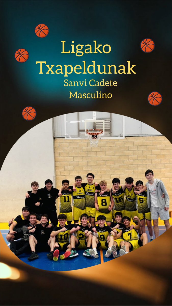 CDSanViator's tweet image. El Cadete masculino de basket se proclama campeón de liga. Zorionak limones!🍋💪
