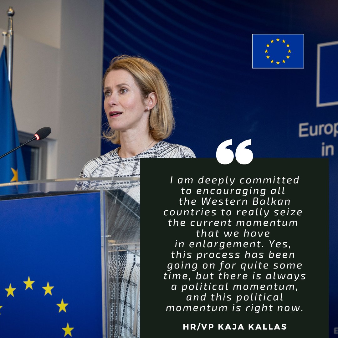 European External Action Service - EEAS 🇪🇺 (@eu_eeas) on Twitter photo This week, HR/VP <a href="/kajakallas/">Kaja Kallas</a> visited Serbia, Kosovo, and North Macedonia as part of her second visit to the Western Balkans — a region of strategic importance for the EU.
The EU remains committed to the enlargement process in the region.
Read more: europa.eu/!9vFTB6 This week, HR/VP <a href="/kajakallas/">Kaja Kallas</a> visited Serbia, Kosovo, and North Macedonia as part of her second visit to the Western Balkans — a region of strategic importance for the EU.
The EU remains committed to the enlargement process in the region.
Read more: europa.eu/!9vFTB6