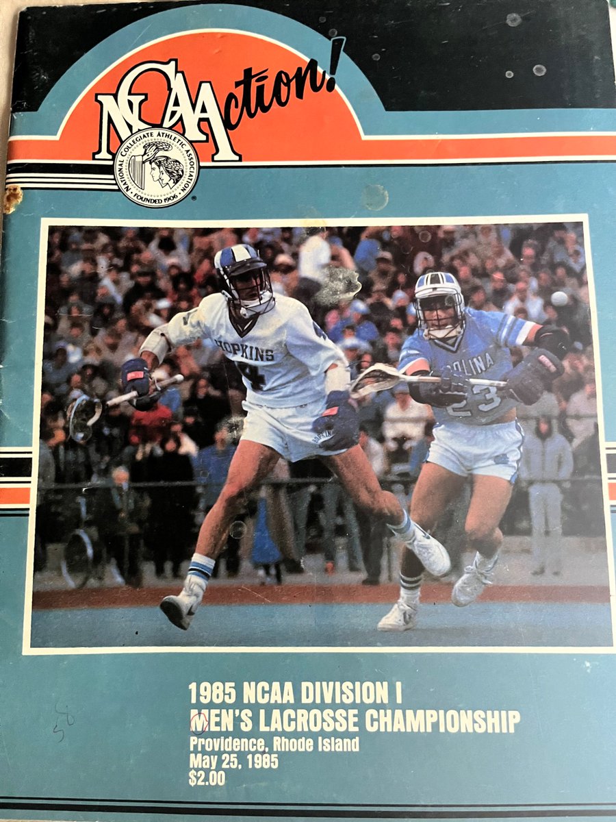 A couple artifacts from the last time Charlottesville and <a href="/UVAMensLax/">Virginia Men's Lacrosse</a> hosted the NCAA lacrosse title game, 1982. Plus the cover of the game program from the 1985 title game at Brown University between <a href="/CuseMLAX/">Syracuse Men’s Lacrosse</a> and <a href="/jhumenslacrosse/">Johns Hopkins Men's Lacrosse</a> 

<a href="/Inside_Lacrosse/">Inside Lacrosse</a>