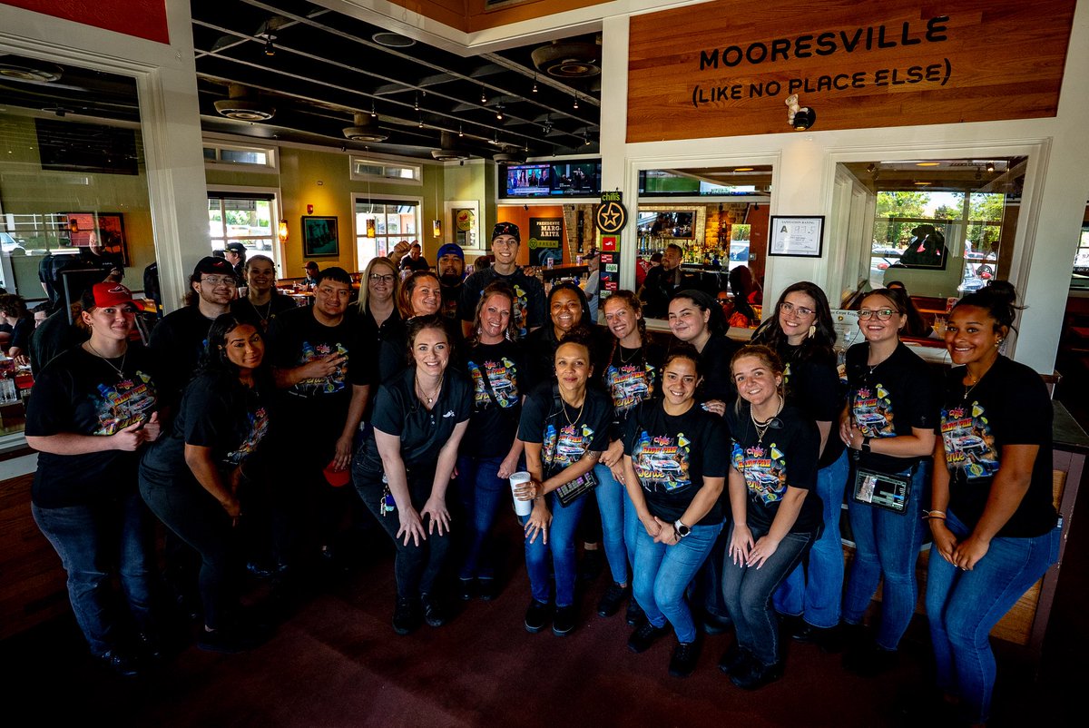 Everyone followed <a href="/CarsonHocevar/">Carson Hocevar</a> to <a href="/Chilis/">Chili's Grill & Bar</a>.
