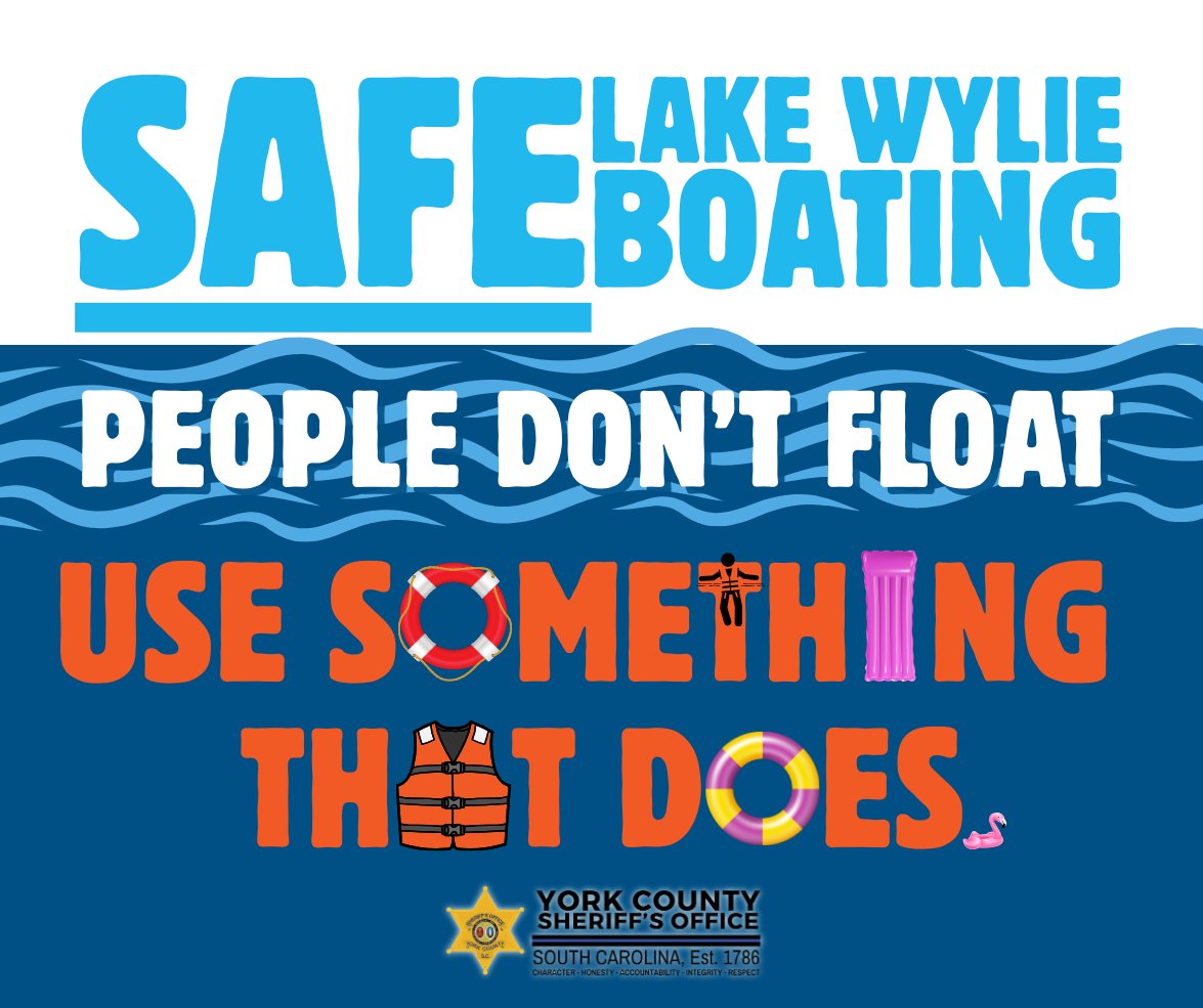 If you're heading out to the lake this beautiful weekend, please stay safe.
✅ Ensure that everyone on your boat has a lifejacket.
✅ Children under twelve must wear a personal flotation device (lifejacket) on vessels smaller than 16 ft.
#YCSONews #lakewylie
