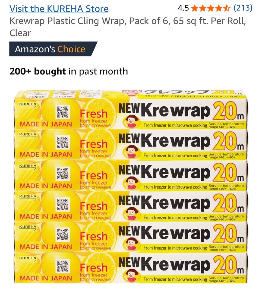 Amazonでクレラップ買えたの知らなかった！しかも6個で＄16
アメリカ製に満足していたけどやっぱりこれを買うか