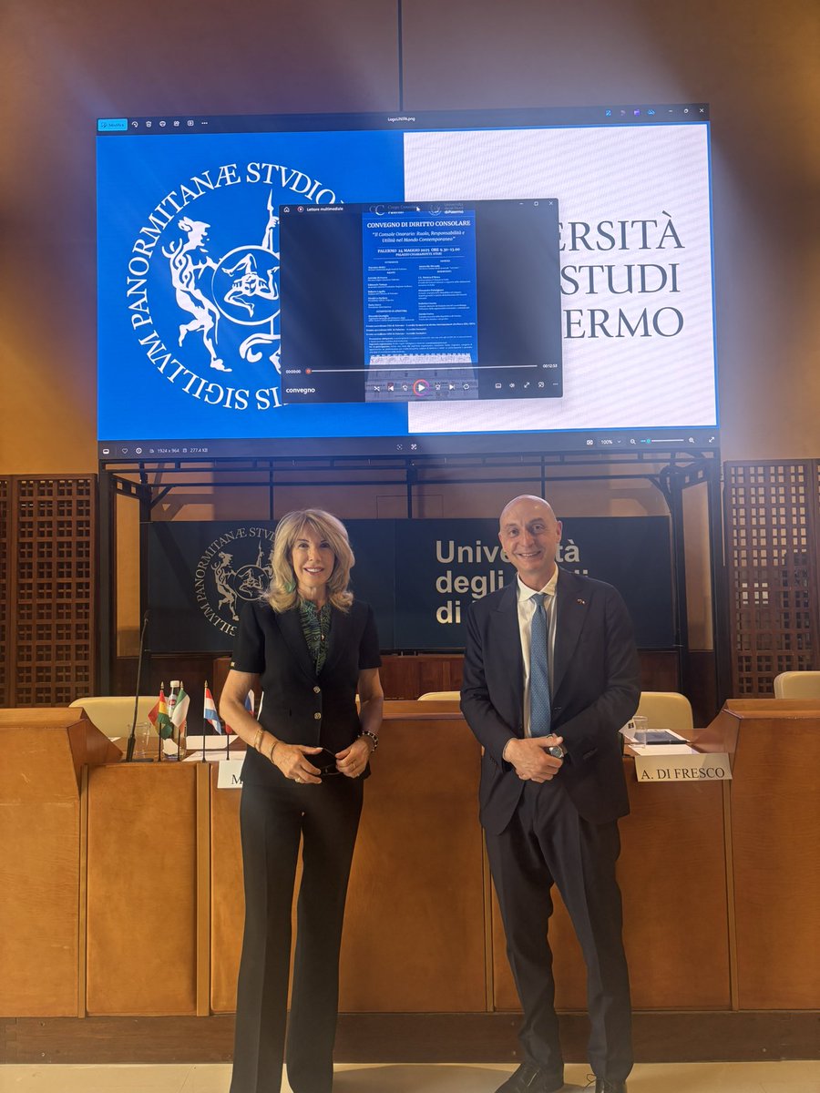 A pleasure to return to Palermo, Sicilia to speak on a panel with SG of It Foreign Ministry, Ricardo Guariglia, Mayor of Palermo Lagalla and Hon Con Parmigiano et al on the role and responsibilities of Honorary Consuls in our ever changing world.