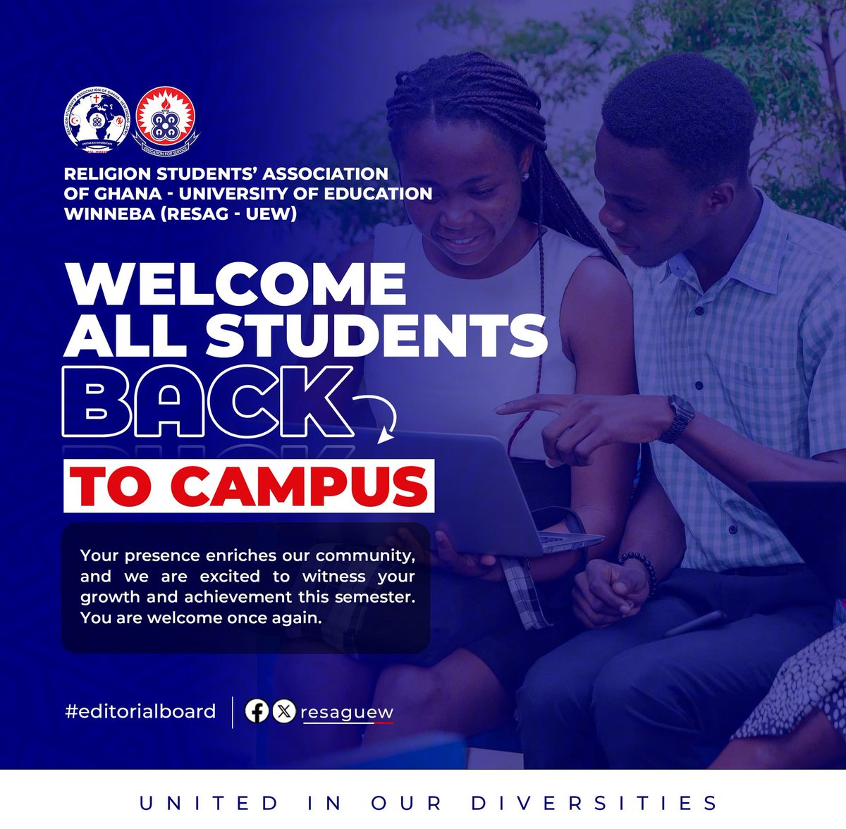 resaguew's tweet photo. Hurry🚴三 🧜‍♀️🌴God has been good to us, let's rejoice in him...... 🪴🪴

Welcome back 🎉🎉 to campus, we are proud to receive you with love❤

Don't forget, it's another semester, full of academics, joy, and networking, be vigilant and take them accordingly. 

You are welcome🎉🎉 https://t.co/xFsiJVxCBu