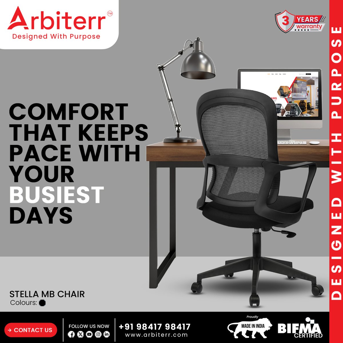 ChairsArbiterr's tweet photo. For Managers Who Mean Business.
Stella Medium Back Chair blends functionality for meeting rooms, workstations, and hybrid offices. Want to add it to your dealership range?
 Call: 98417 98417 | Visit: https://t.co/B1rG1m27hH
#WorkSmart #SitSmart #B2BChairs #CorporateFurniture https://t.co/kXU5hJdzTa