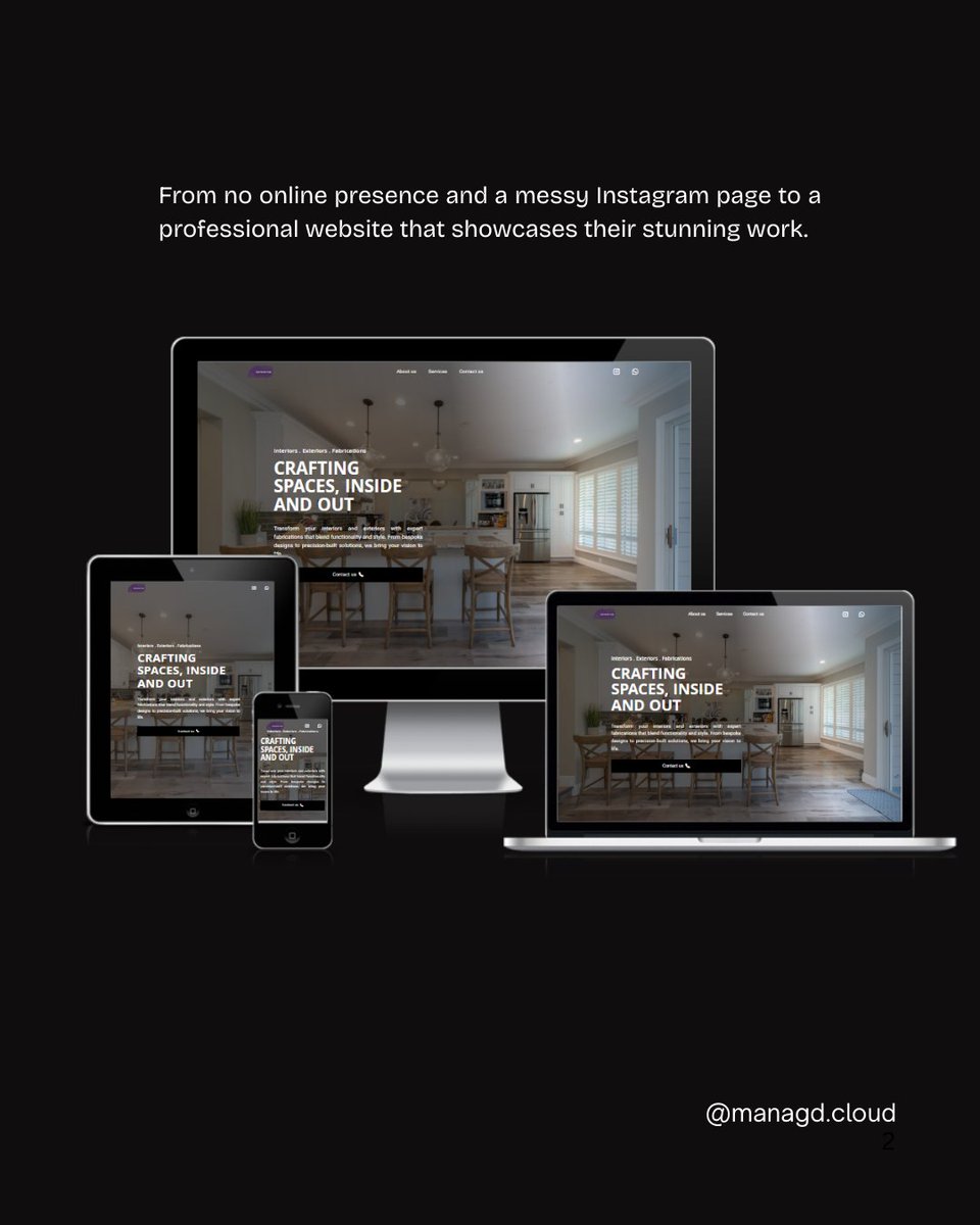 GetManagd's tweet image. 🚀 Client #1: Local to Digital!
Finished 1st project: portfolio site for local biz excelling in interior/exterior fabrications.
Craft met code, launching his biz online.
💡 Lesson: Local impact matters. Helping one makes a difference.
#ClientWin #TechJourney #DigitalTransform