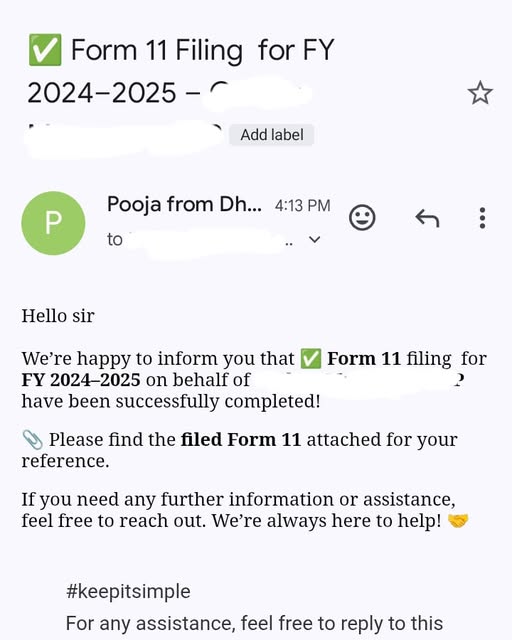 dhanvijaygroup's tweet image. ✅ LLP Form 11 filed successfully for our client!
Staying compliant, one step at a time.
Need help with your LLP filings? We&apos;ve got you covered!

#LLP #Form11 #SB19 #IndianCricketTeam #RishabhPant #Jaipur #EnglandCricket #Englandtour