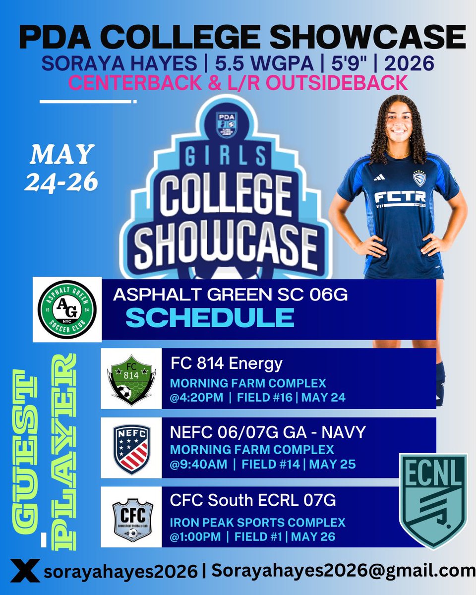 GAME DAY at #pdashowcase 
Excited to guest play with <a href="/agsoccerclub/">Asphalt Green Soccer</a> 
#scouts 

<a href="/NickSoutar/">Nick Soutar</a> @ecnl08g @g2collegesoccer <a href="/ImYouthSoccer/">ECNL/GA/Recruiting/College Soccer</a> <a href="/TopPreps/">TOP PREPS - Free Sports News, Videos & Information</a> <a href="/ImCollegeSoccer/">College Soccer Truth ™</a> @ECNLGirls @smedley033 @ll7nv <a href="/TheSoccerWire/">SoccerWire</a> <a href="/PrepSoccer/">Prep Soccer ⚽️</a> @goMVB <a href="/gatorjack72/">Girls In The Game</a> <a href="/TopDrawerSoccer/">TopDrawerSoccer</a> @gmsportsmedia1 <a href="/NcsaSoccer/">NCSA Soccer</a>
