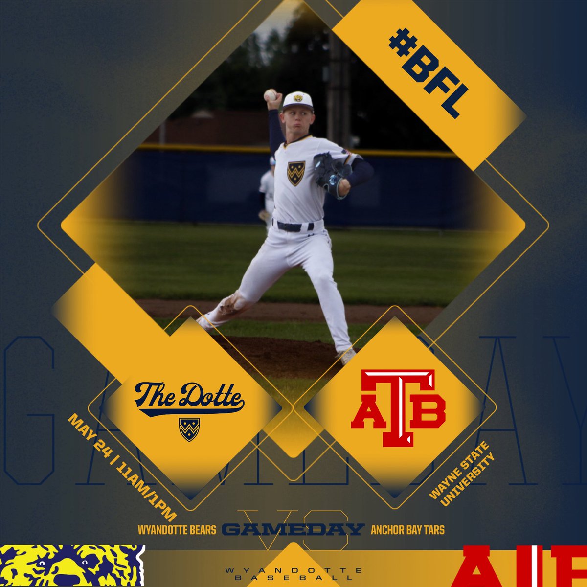 Wyandotte Baseball (@wybearsbaseball) on Twitter photo Double Header Game Day vs #14 <a href="/ABTarsBaseball/">Anchor Bay Baseball</a> at Wayne State University!
Last game of the regular season! #BFL 🐻 Double Header Game Day vs #14 <a href="/ABTarsBaseball/">Anchor Bay Baseball</a> at Wayne State University!
Last game of the regular season! #BFL 🐻
