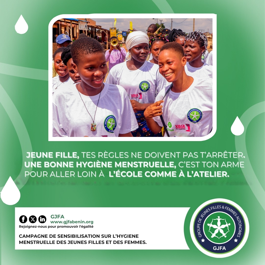 gjfa_ong's tweet photo. 🩸 Une bonne hygiène menstruelle, c’est la clé de l’autonomie des jeunes filles.
Quand elles gèrent leurs règles sans honte ni danger, elles restent à l’école, à l’atelier, et prennent leur avenir en main.
#28MaiSansTabou #GJFA #hygienemenstruelle,
🔗 https://t.co/KS1SbZ5OGN https://t.co/Q1yYgJay58
