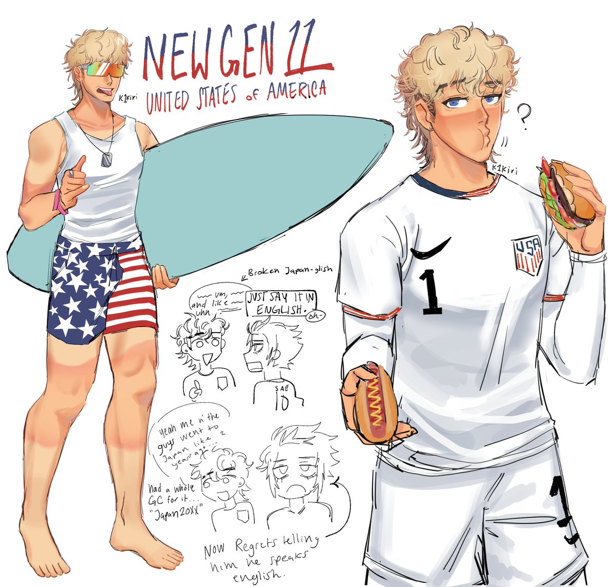 k1kiri's tweet image. My gen11 America design!

#ブルーロックFA #bllkoc