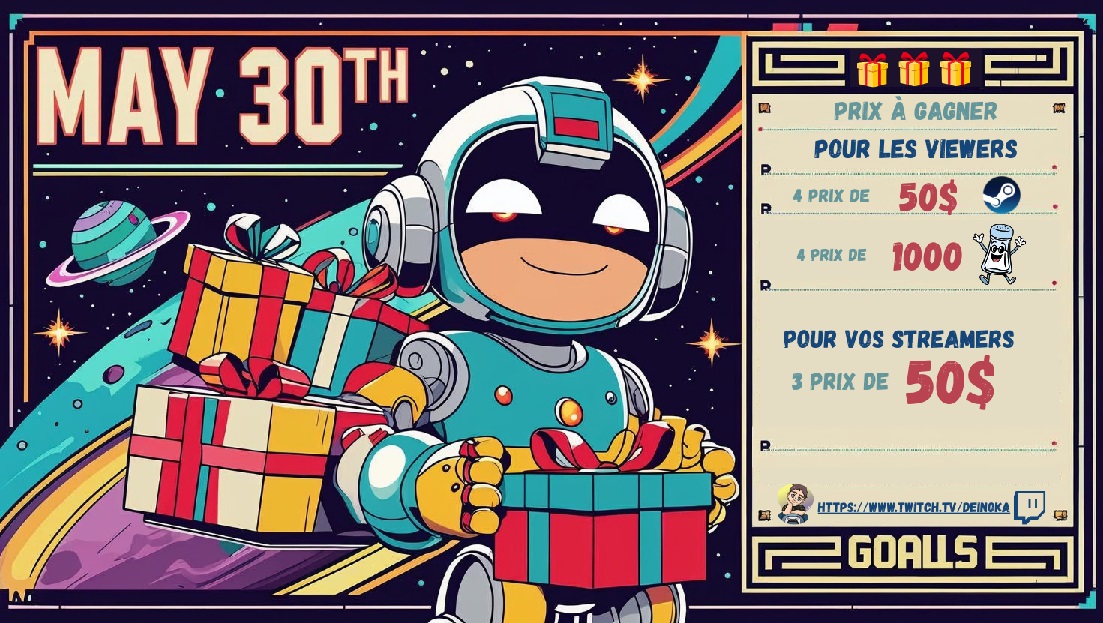 Tous les mois qu'une sponso est enclanché, je lance un event de fin de mois! On ce voit le 30 Mai!