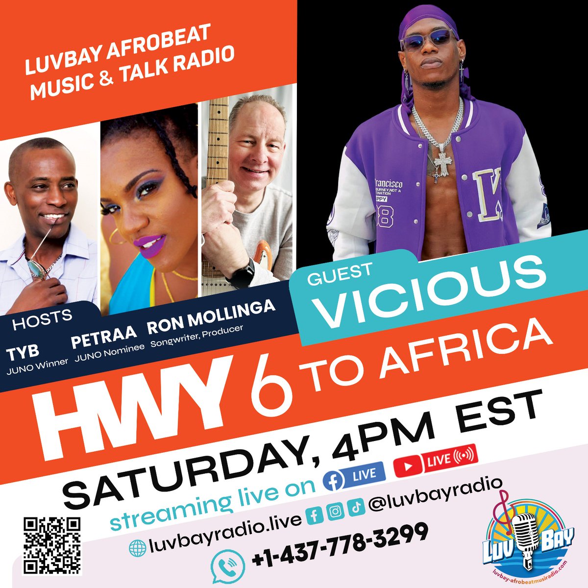 Petraa, Ron &amp; TyB hosts VICIOUS,  a Soca-Calypso artiste from the Island of Antigua in the Caribbean. Join us live on You Tube, Facebook, Linkedin and on online radio luvbayradio.com @ 4 PM EST I 3 PM CST I 1 PM PST I 2 PM MST I 8 PM GMT I 4 AM ASIA i 11 PM EAT
#Soca #dj