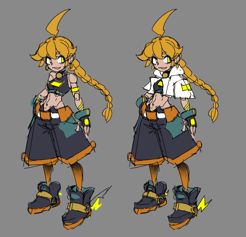 Phew I think I'm satisfied with the design for now!

I think I was able to convey the things that I want from Jenny's design for now!

I really want to emphasize on her legs without changing her overall stature and gave her earrings to show she's actual from a rich family.