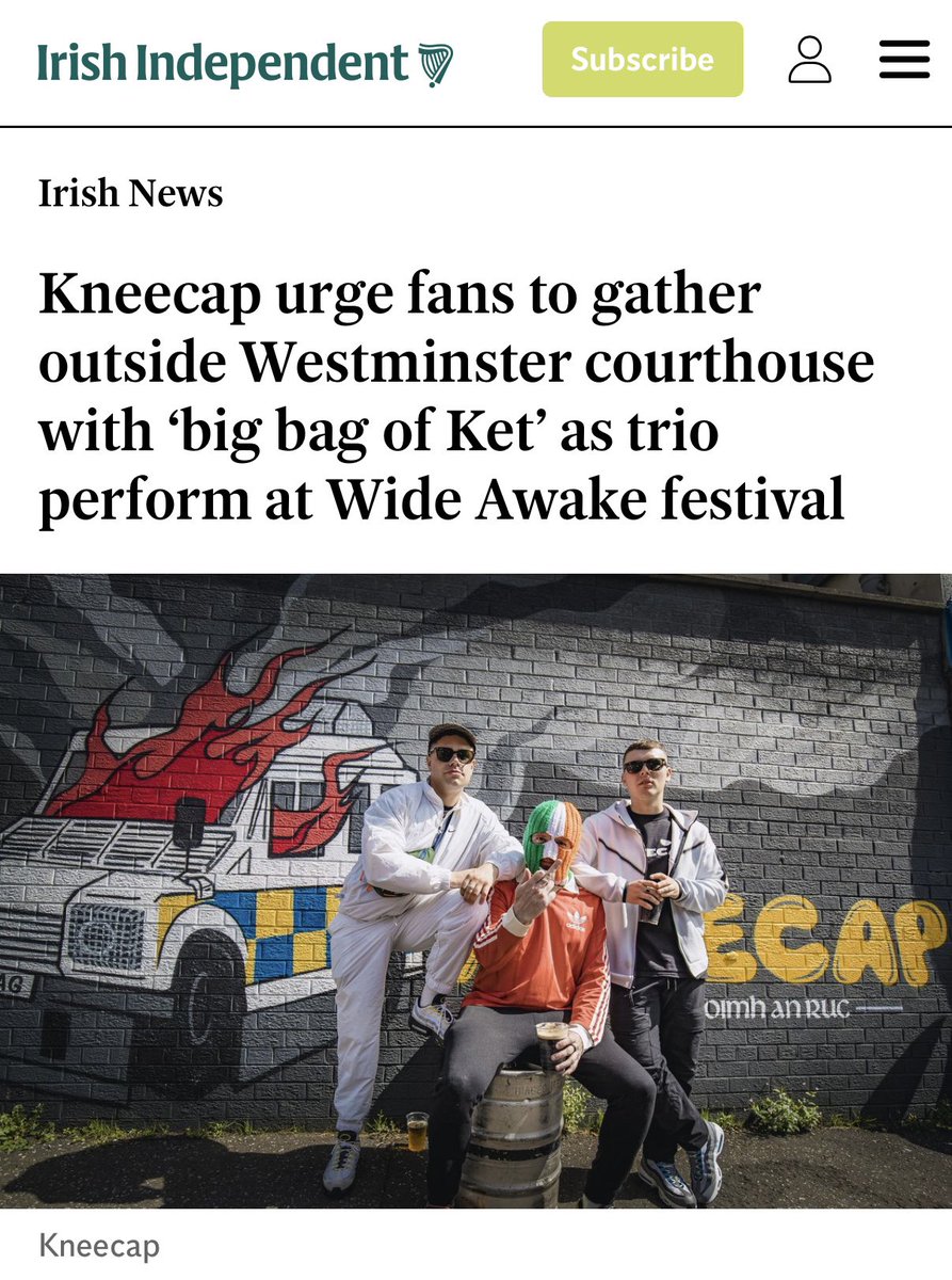 SpiroBruno's tweet image. Yet another example of these three idiots promoting drug use. It’s about time they were universally condemned by all #Kneecap