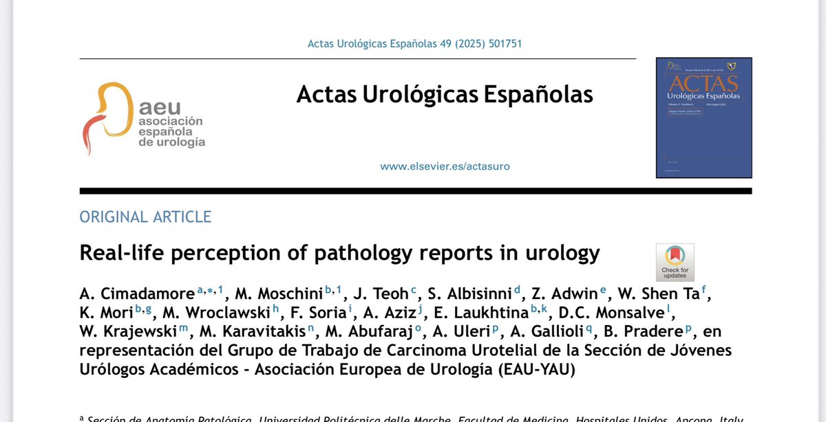 Óscar Rodríguez Faba (@rodriguezfaba) on Twitter photo This Month in <a href="/actasurologicas/">actasurologicas</a> Real-life perception of pathology reports in urology... elsevier.es//es-revista-ac…
➡️More involvement of the pathologist in the multidisciplinary oncology committee can improve the standarization and quality of the pathology reports. This Month in <a href="/actasurologicas/">actasurologicas</a> Real-life perception of pathology reports in urology... elsevier.es//es-revista-ac…
➡️More involvement of the pathologist in the multidisciplinary oncology committee can improve the standarization and quality of the pathology reports.