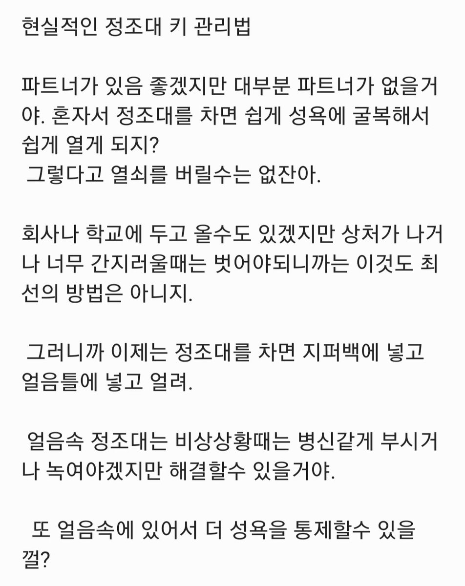 현실적인 정조대 키 관리법