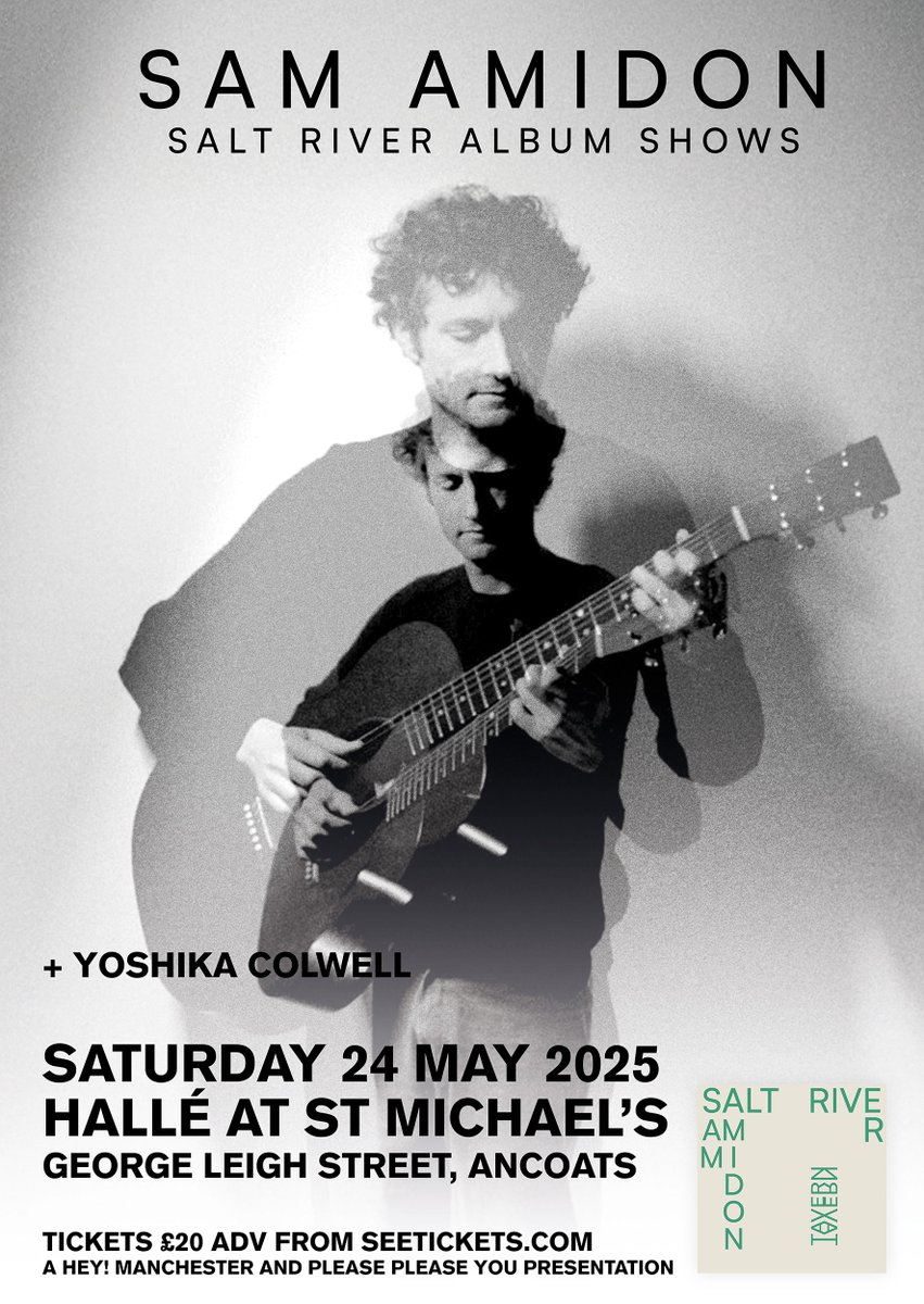 Hey! Manchester (@heymanchester) on Twitter photo TONIGHT: We welcome H!M favourite <a href="/samamidon/">Sam Amidon</a> to St Michael's in Ancoats! Doors 7.30pm, the excellent <a href="/yoshikacolwell/">Yoshika Colwell</a> is on at 8pm and Sam at 9pm. Adv tickets still available, or you can pay on the door. Full info: heymanchester.com/sam-amidon-4#i… TONIGHT: We welcome H!M favourite <a href="/samamidon/">Sam Amidon</a> to St Michael's in Ancoats! Doors 7.30pm, the excellent <a href="/yoshikacolwell/">Yoshika Colwell</a> is on at 8pm and Sam at 9pm. Adv tickets still available, or you can pay on the door. Full info: heymanchester.com/sam-amidon-4#i…