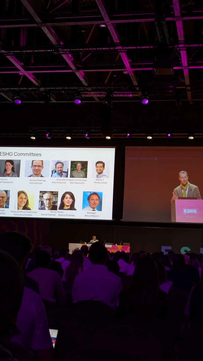 Bill Newman officially kicks off ESHG: we need global collaboration to champion genomics, patient-centered clinical research hand in hand with the public ! #Genomics #GlobalHealth #eshg2025