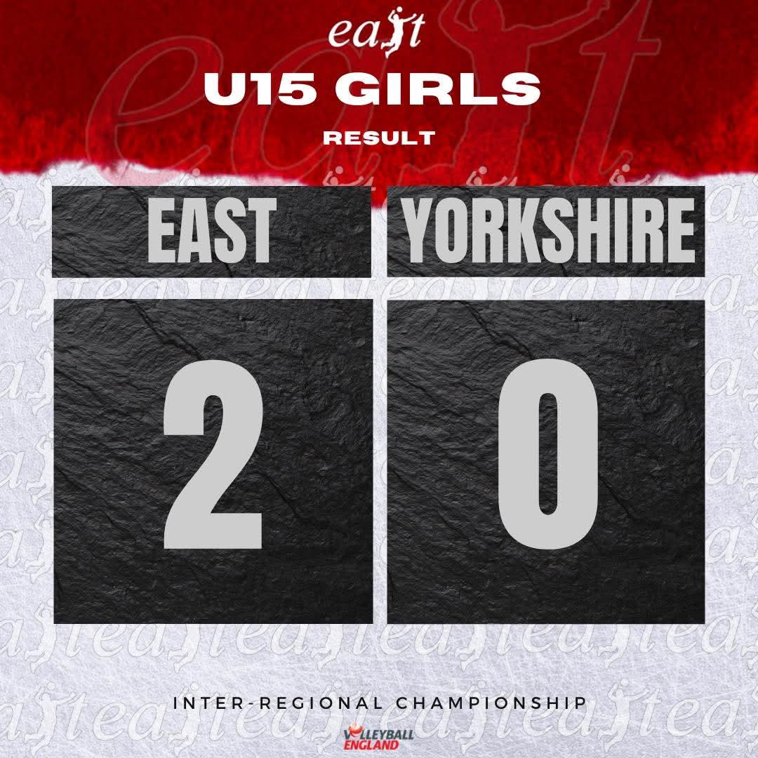 East take the win 2-0 in the U15 Girls pool against Yorkshire 💪