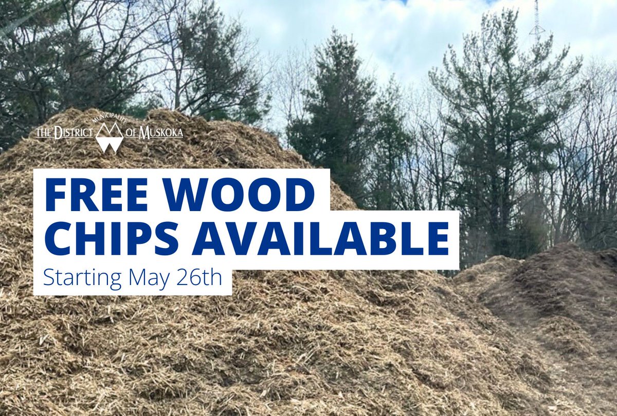 🌲 FREE Wood Chips Available! 🌲

Thanks to your clean-up efforts after the ice storm, we’ve turned storm debris into wood chips, and we’re giving them back to the community!

FREE wood chips will be available starting the week of May 26 at:
📍 Eveleigh Transfer Station
📍 Beiers