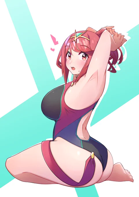 「あ…えっとこれは…レックスがこういった髪型が好きだって聞いたので…」"Uh... well, this is... well, I heard that you like this kind of hairstyle, so..."#ゼノブレイド2 #XenobladeChronicles2 
